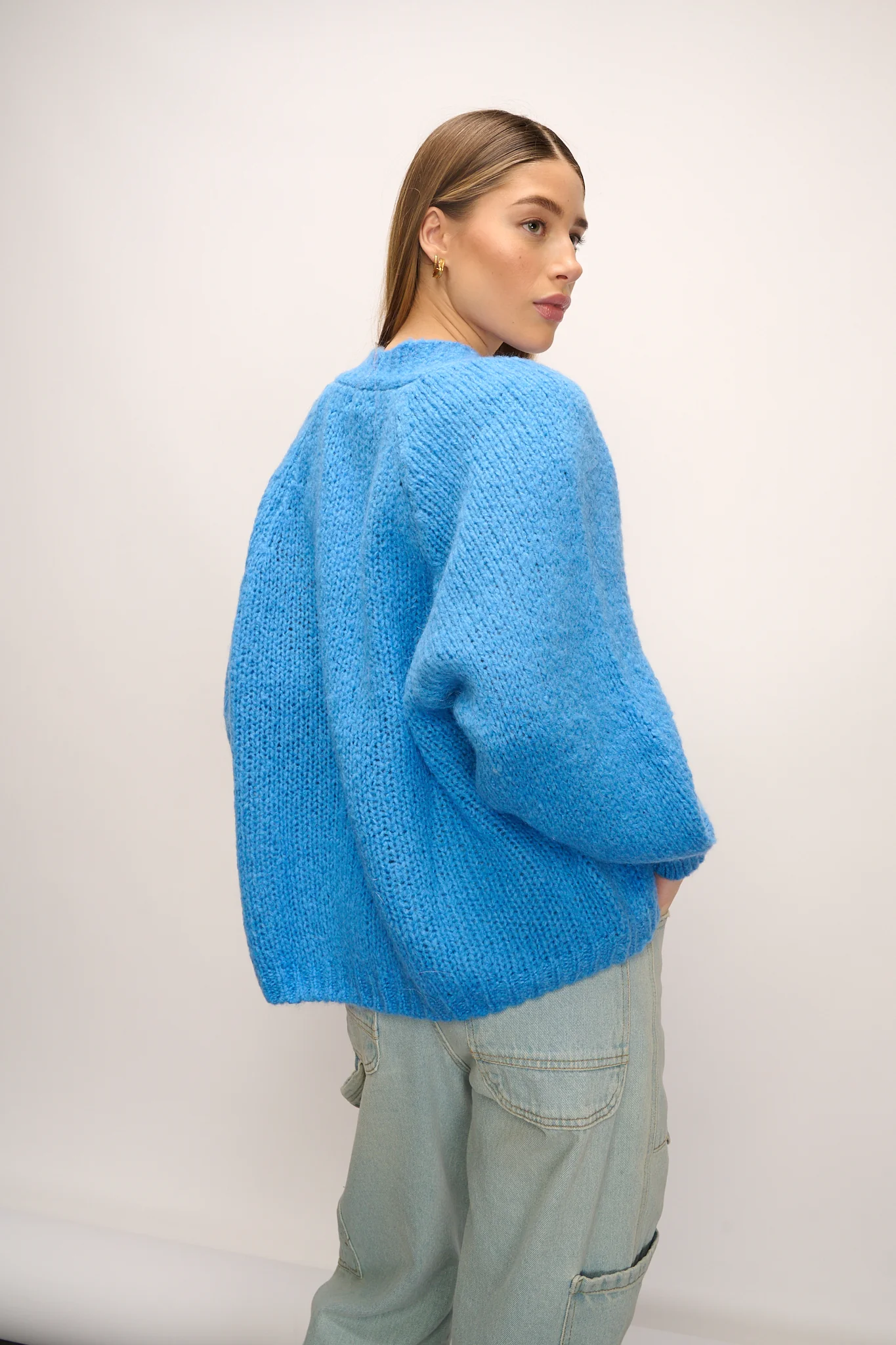 Fora Knit Cardigan Blue - Image 3