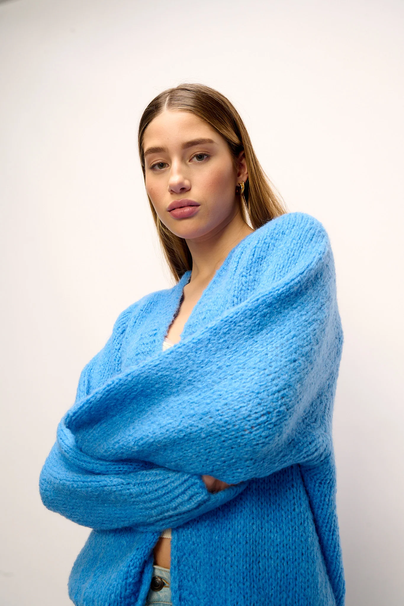 Fora Knit Cardigan Blue - Image 4