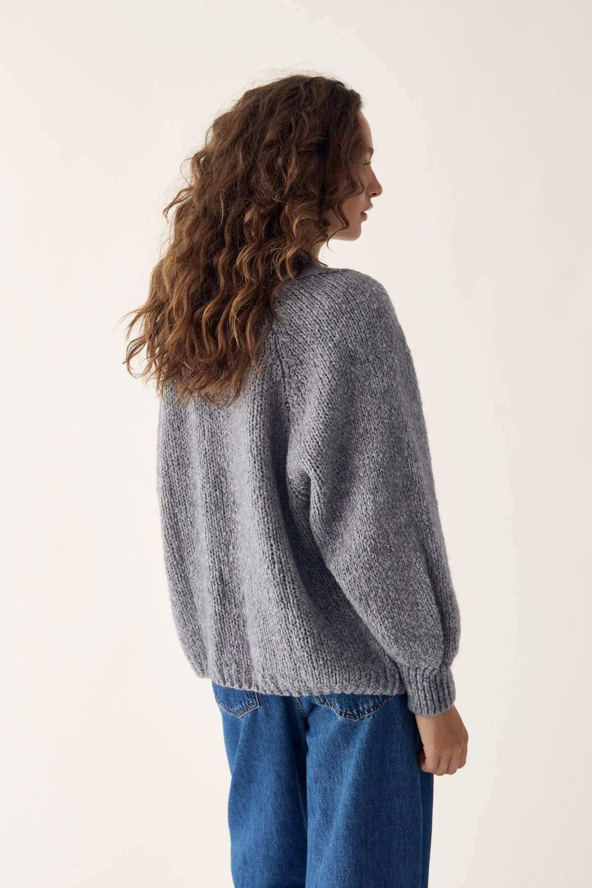 Fora Knit Cardigan Dark Grey Melange - Image 5