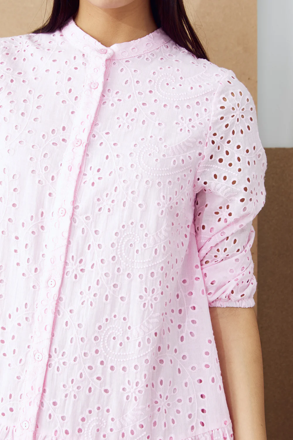 Imogene Dress Cotton Anglaise Light Pink - Image 4
