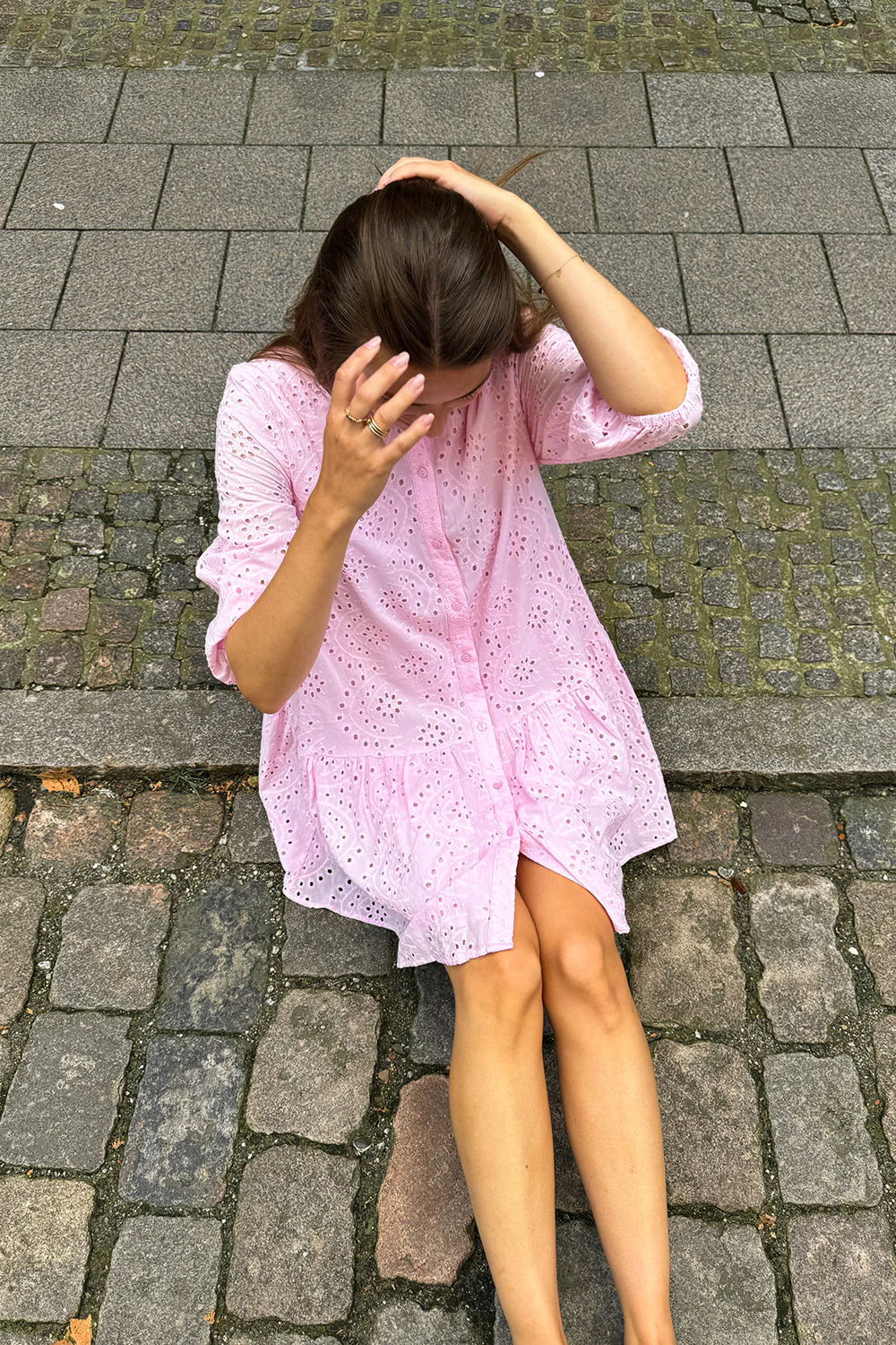 Imogene Dress Cotton Anglaise Light Pink - Image 7