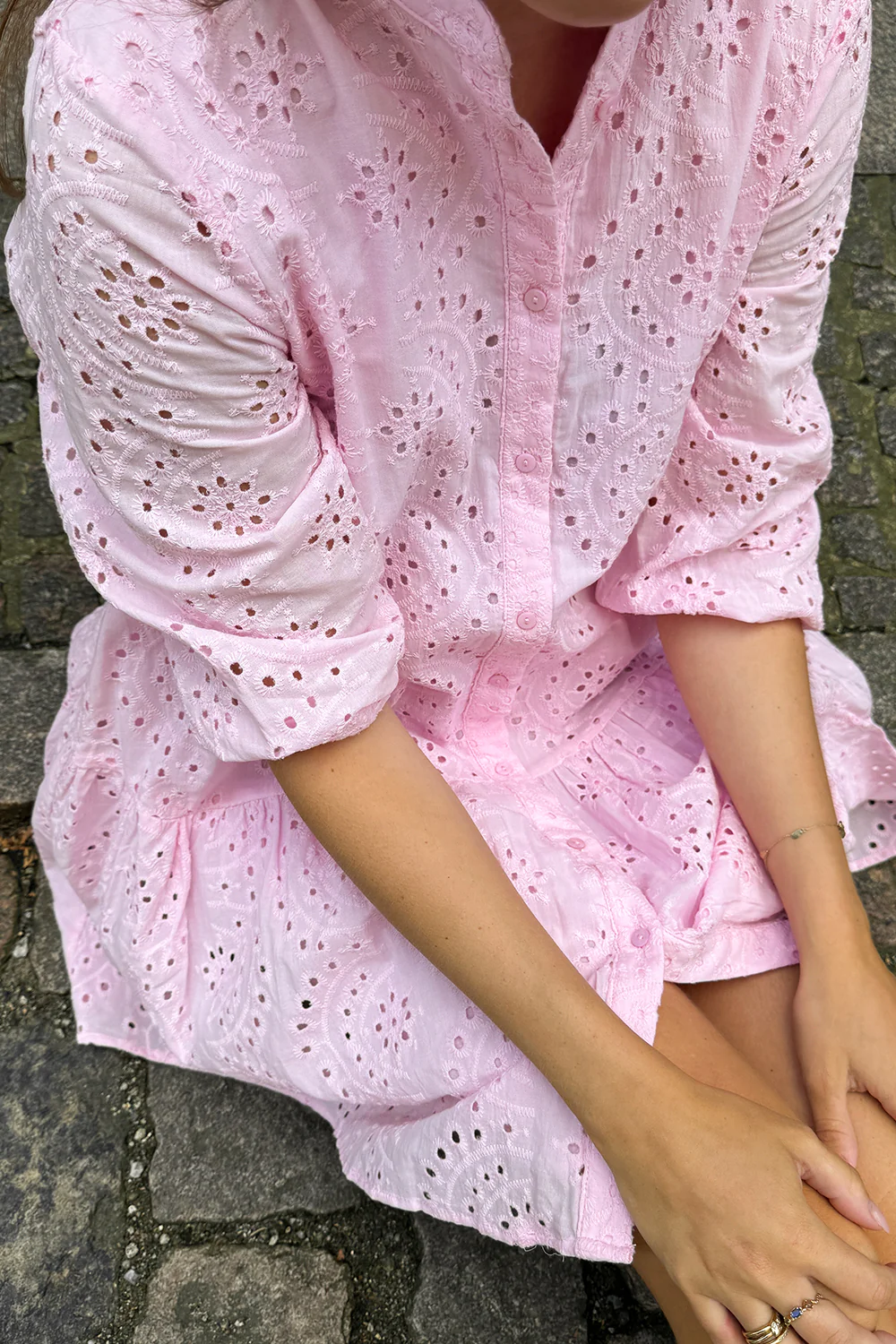 Imogene Dress Cotton Anglaise Light Pink - Image 9