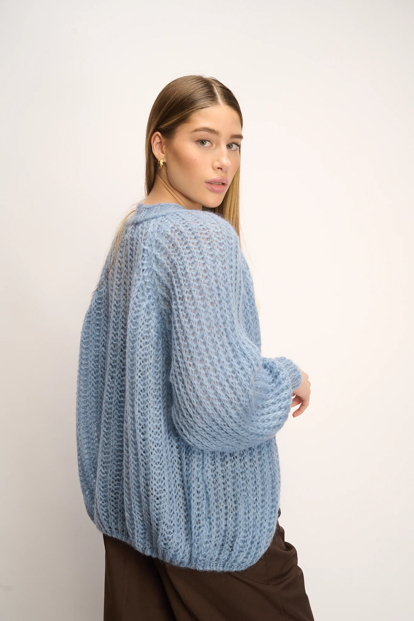 Joseph Knit Cardigan Dusty Blue - Image 3