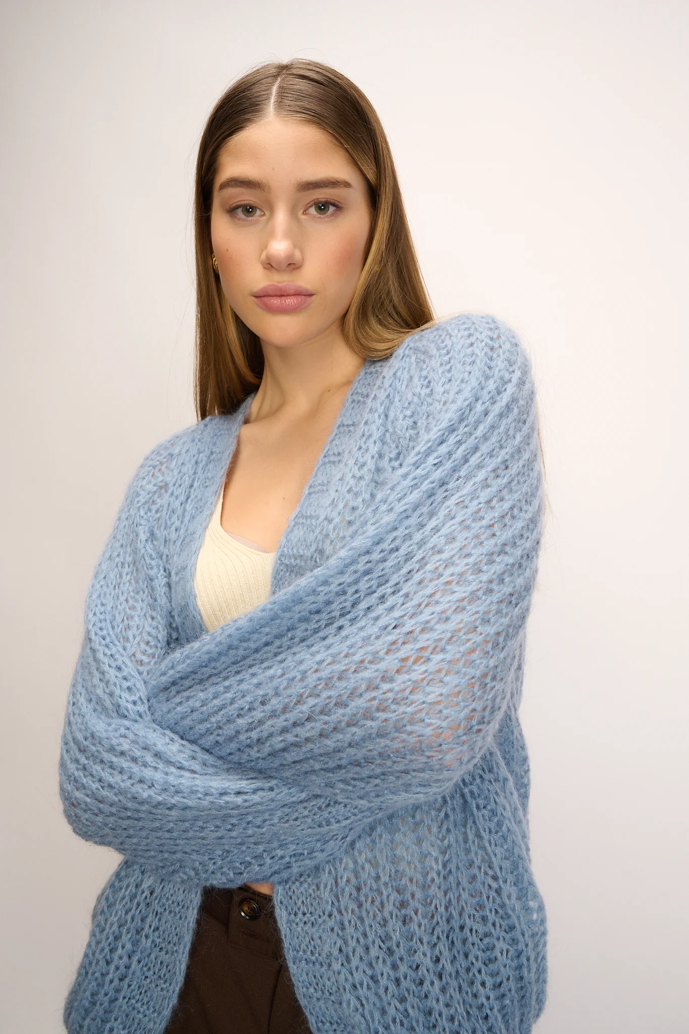 Joseph Knit Cardigan Dusty Blue - Image 4