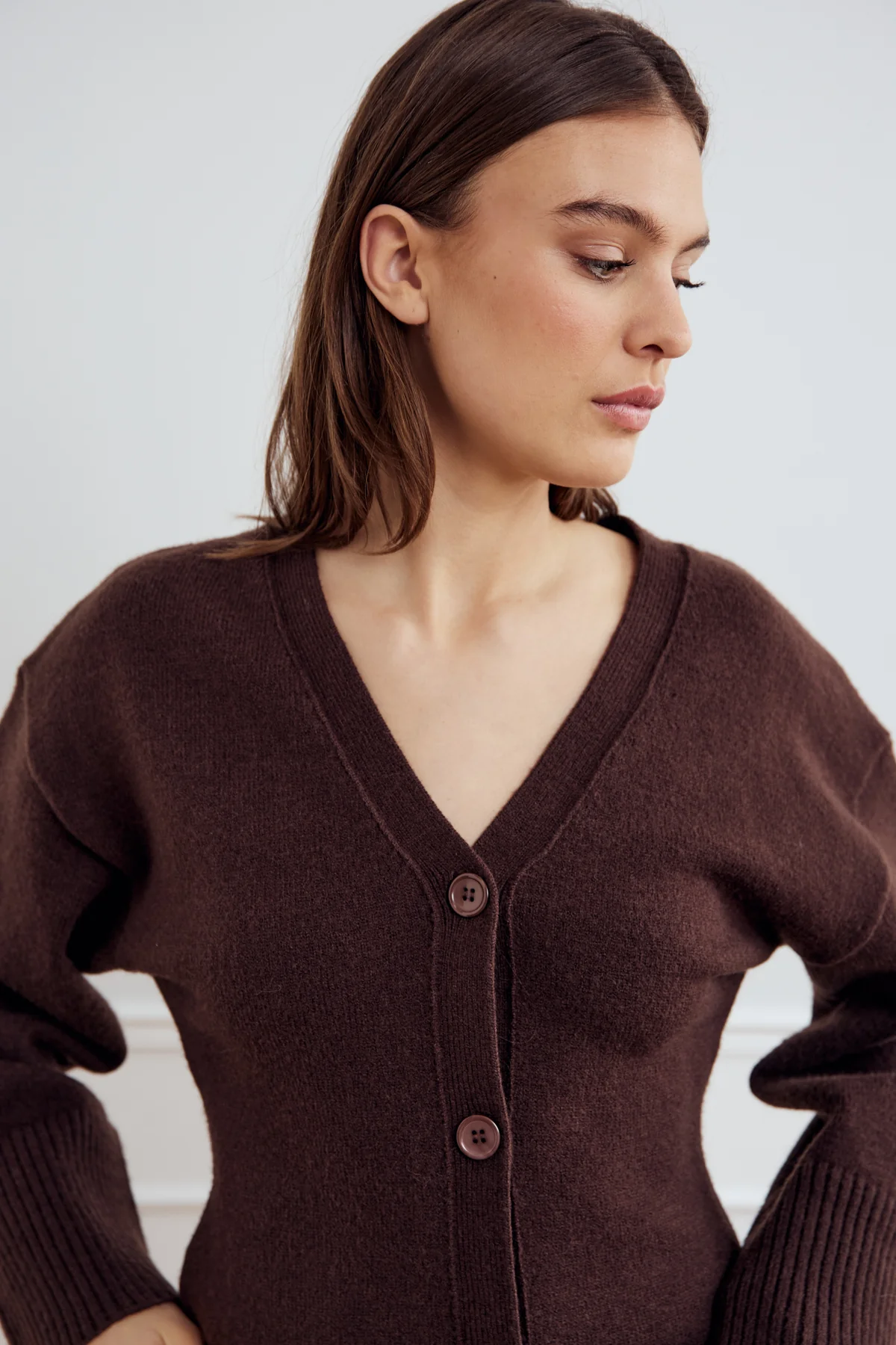 Lenyx Knit Cardigan Chocolate - Image 10