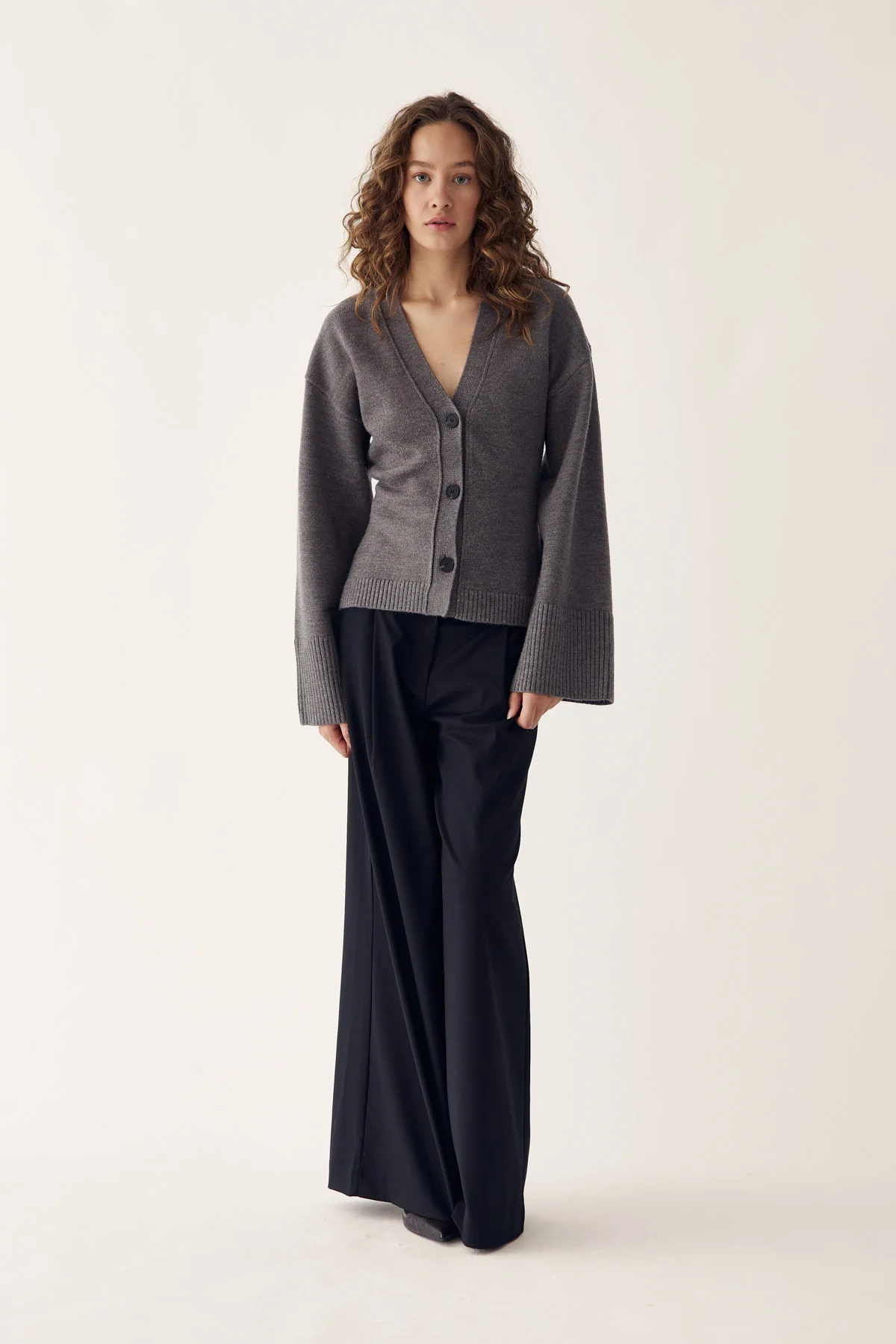 Lenyx Knit Cardigan Medium Grey Mel. - Image 4
