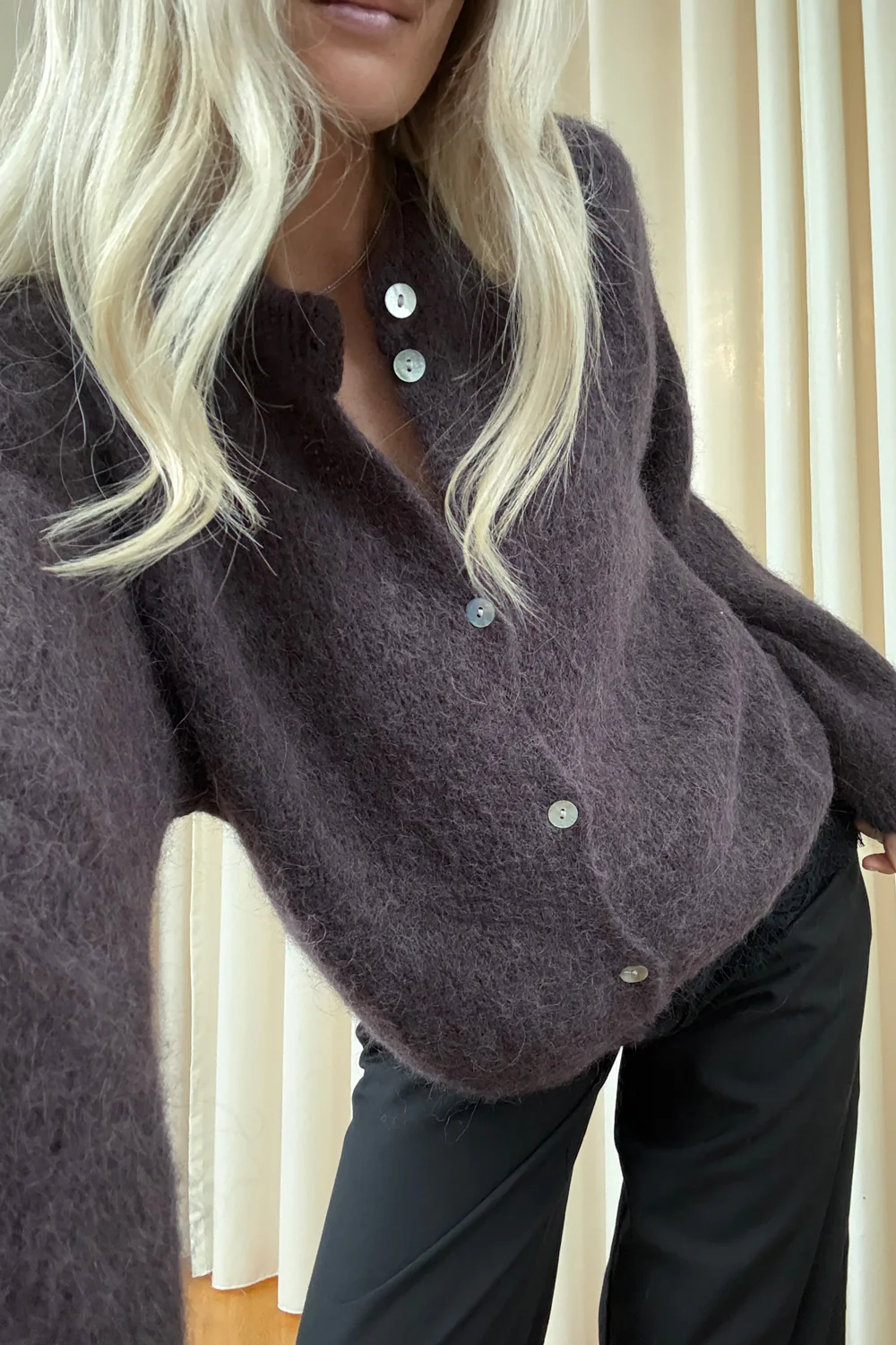 N-Kae Knit Cardigan Chocolate - Image 9