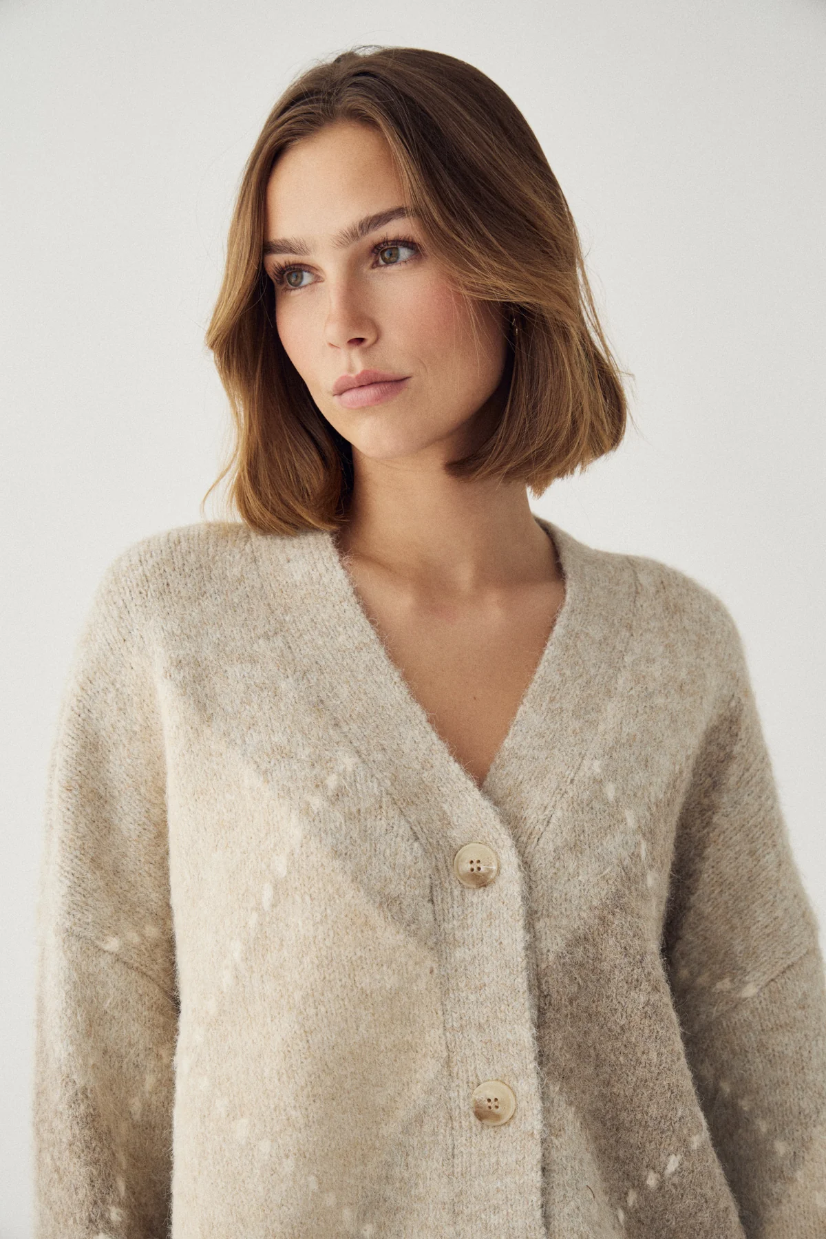 N-Laiana Knit Cardigan Beige Mix - Image 3