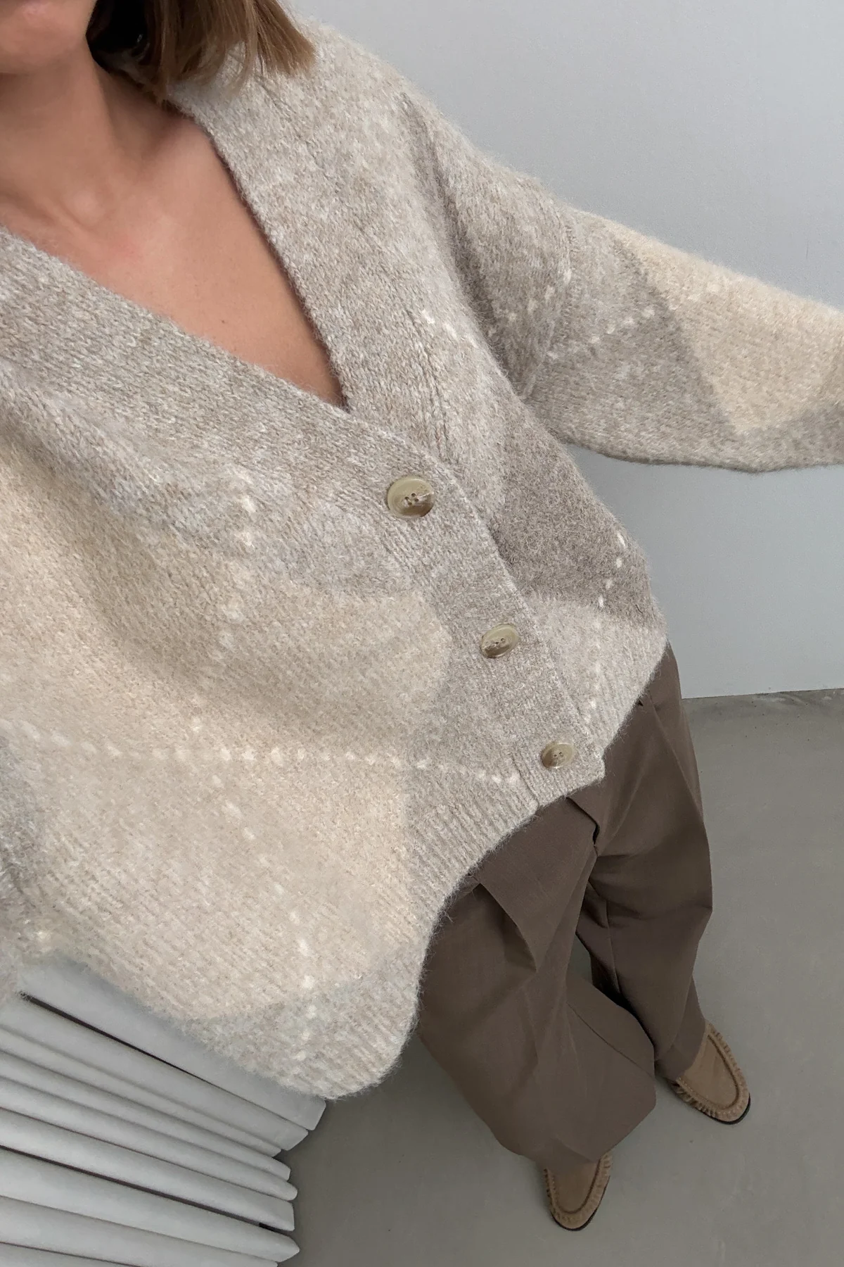 N-Laiana Knit Cardigan Beige Mix - Image 5