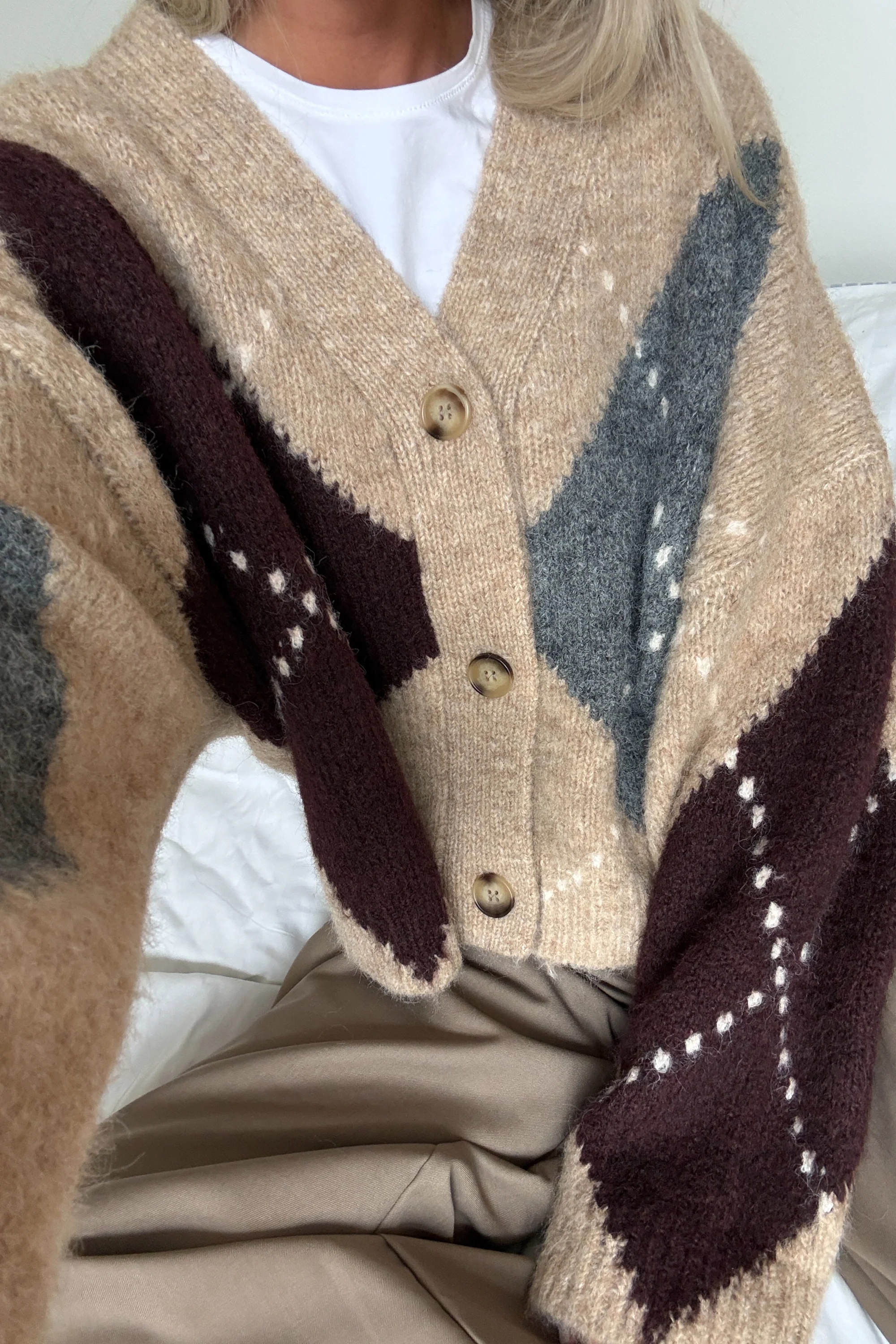 N-Laiana Knit Cardigan Sand Melange - Image 3
