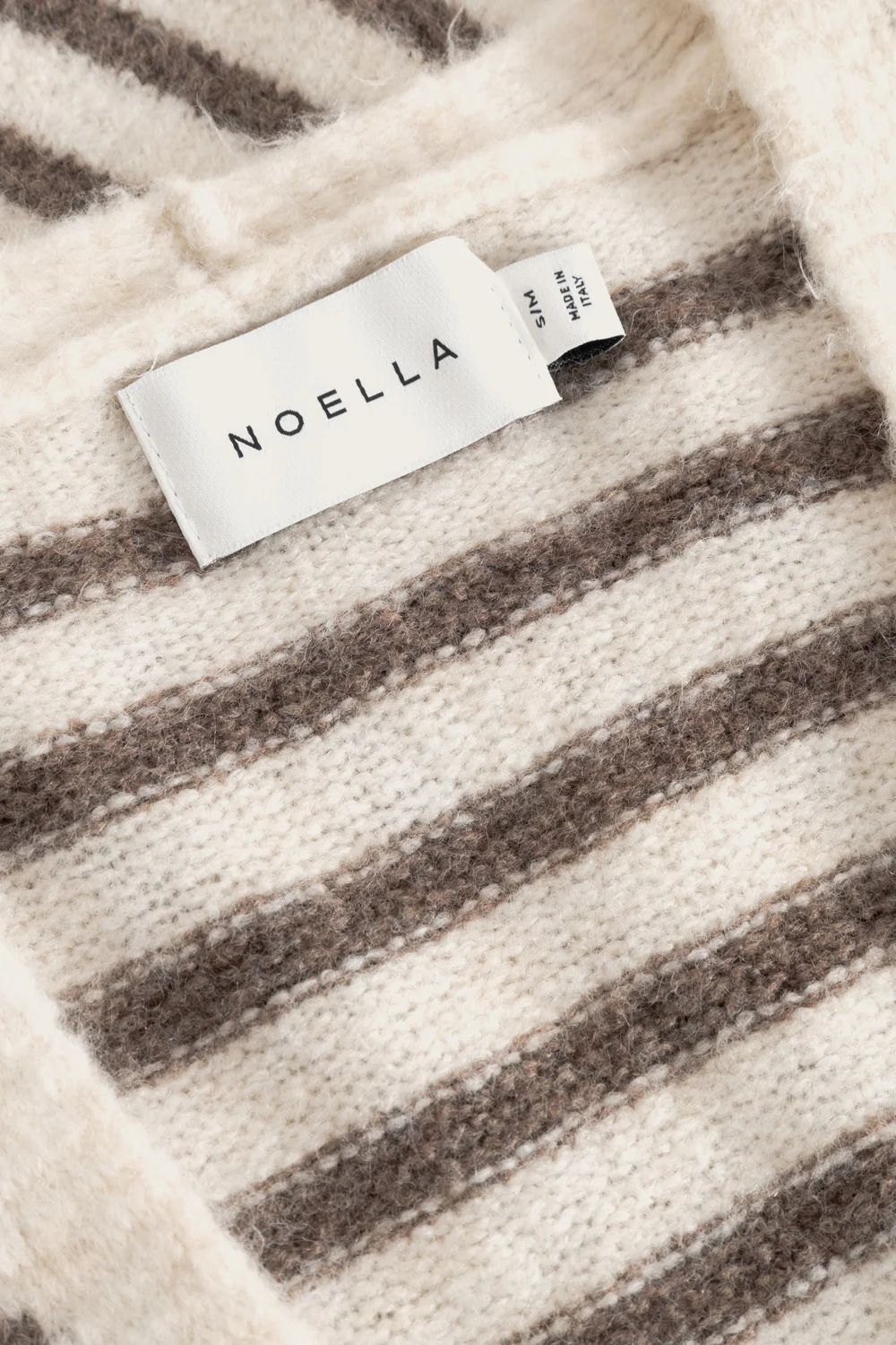 N-Lenda Knit Cardigan Brown Ivory Stripe - Image 6