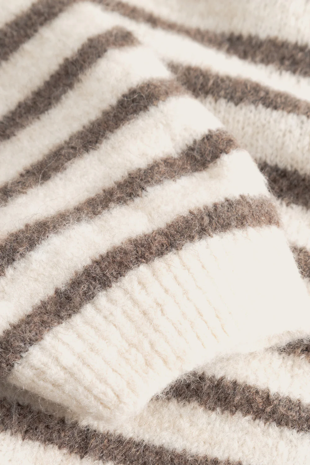 N-Lenda Knit Cardigan Brown Ivory Stripe - Image 7