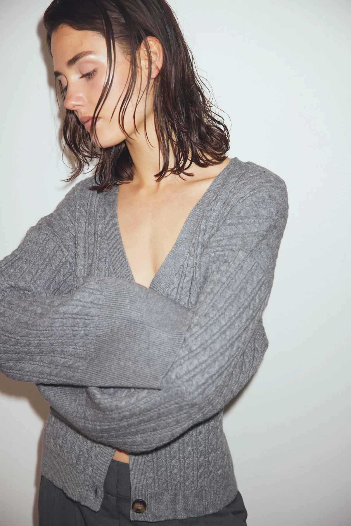 N-Lenyx Knit Cardigan Medium Grey Mel - Image 10