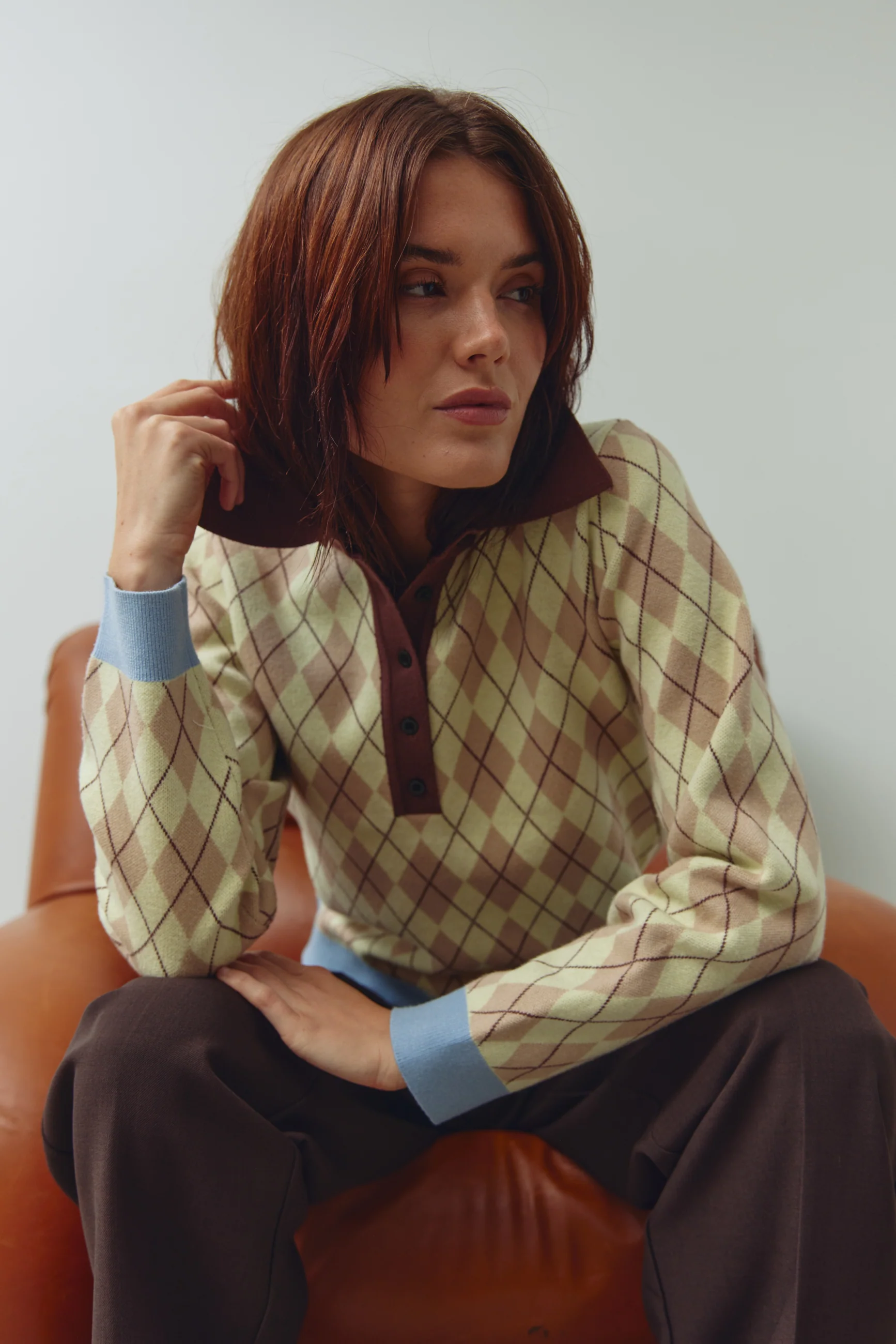 N-Makayla Knit Diya Yellow Check - Image 6