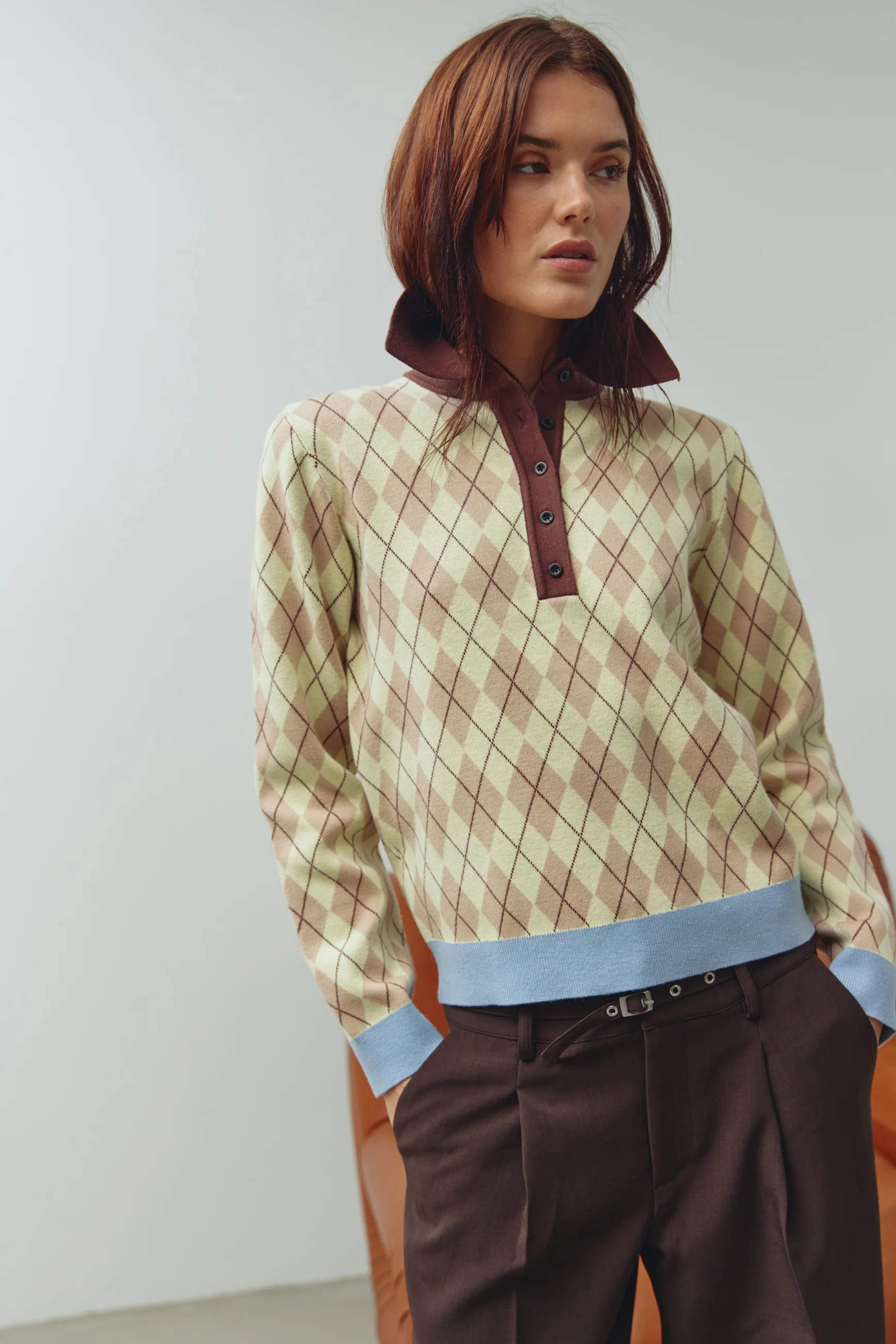 N-Makayla Knit Diya Yellow Check - Image 8