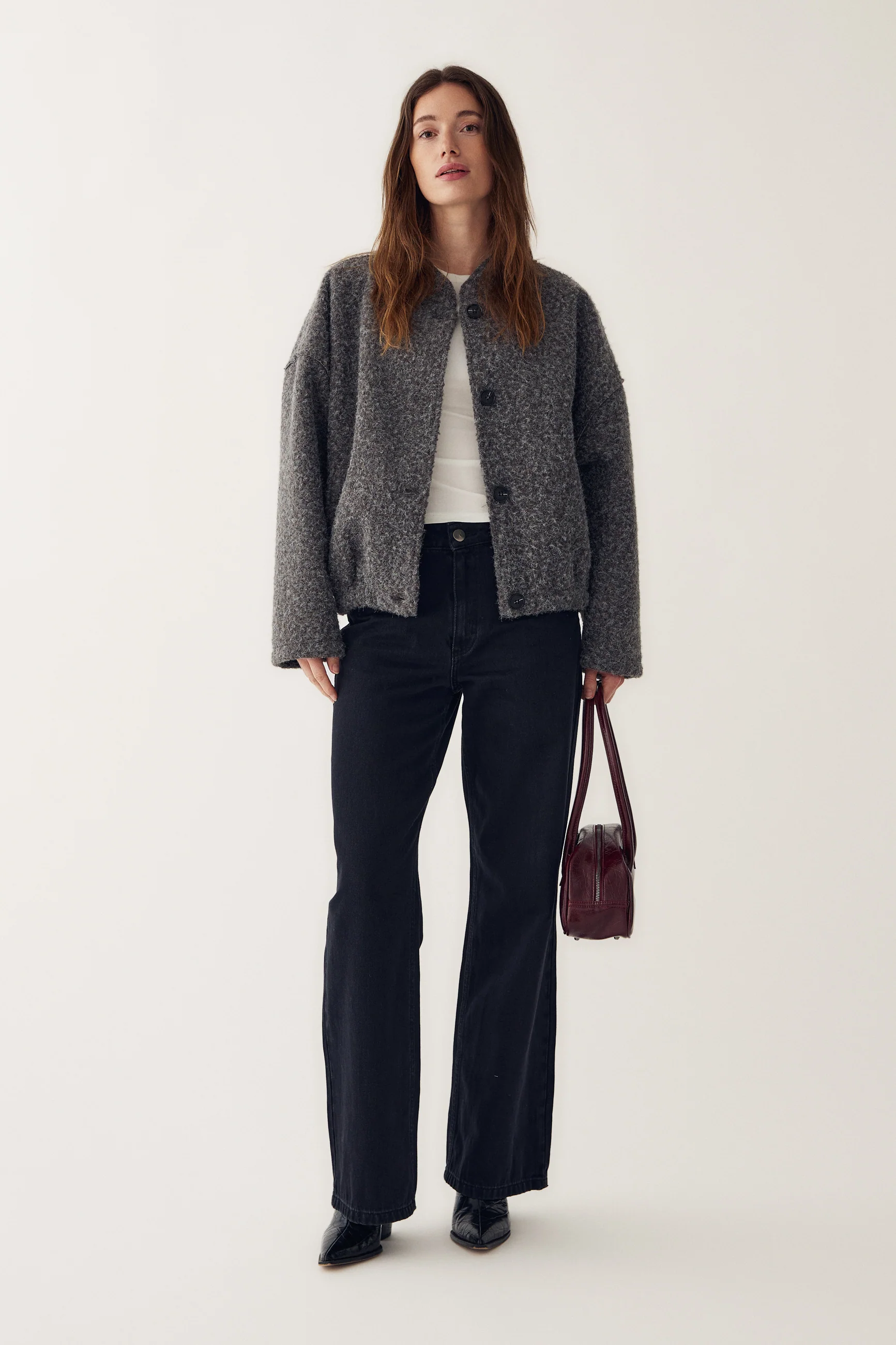 N-Marnie Jacket Dark Grey Melange - Image 6