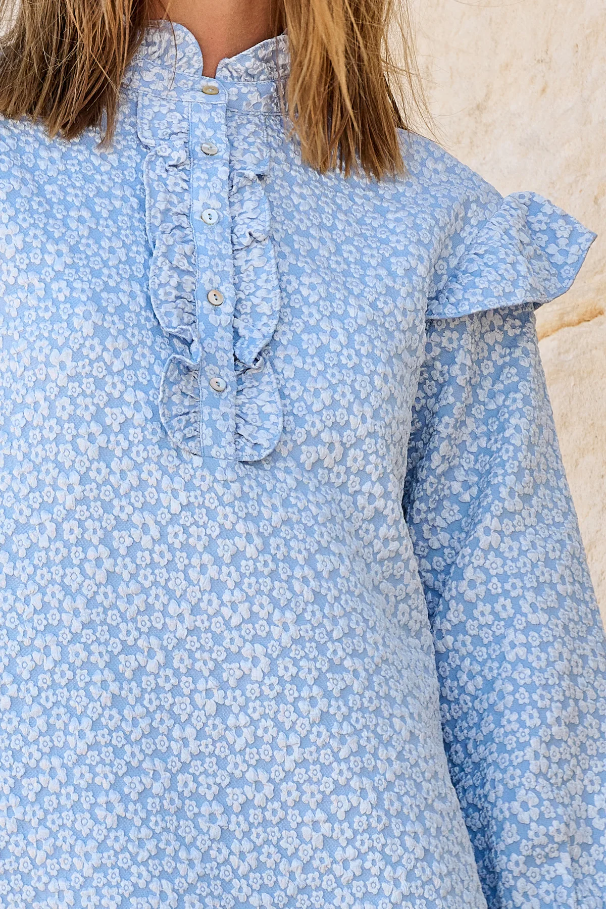 Reno Ruby Ruffle Dress Light Blue - Image 7