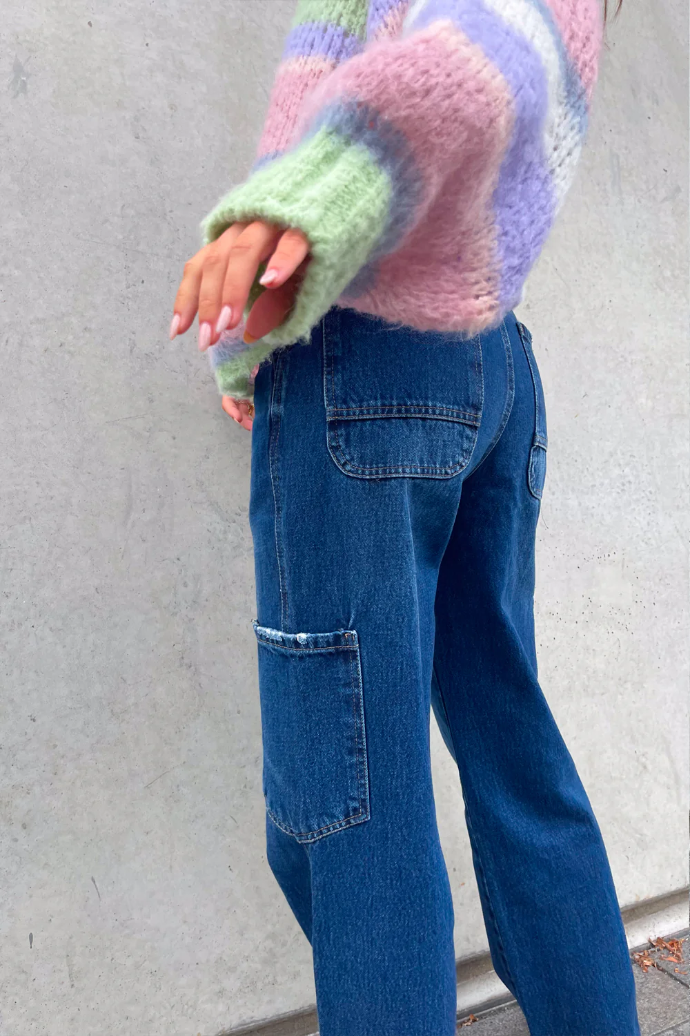 Rory Cargo Jeans Dark Blue Washed - Image 7