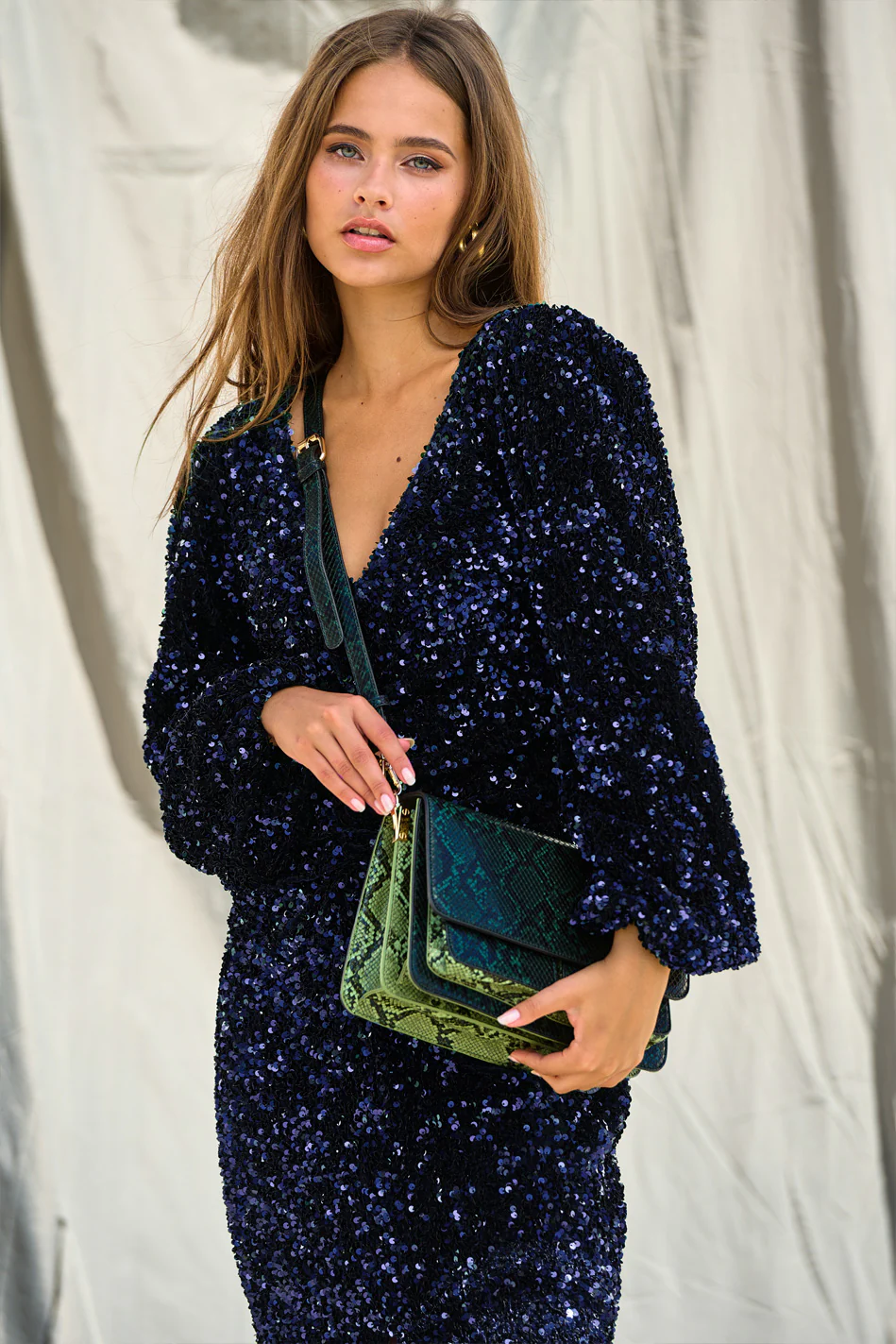Teagan LG Dress Blue - Image 3