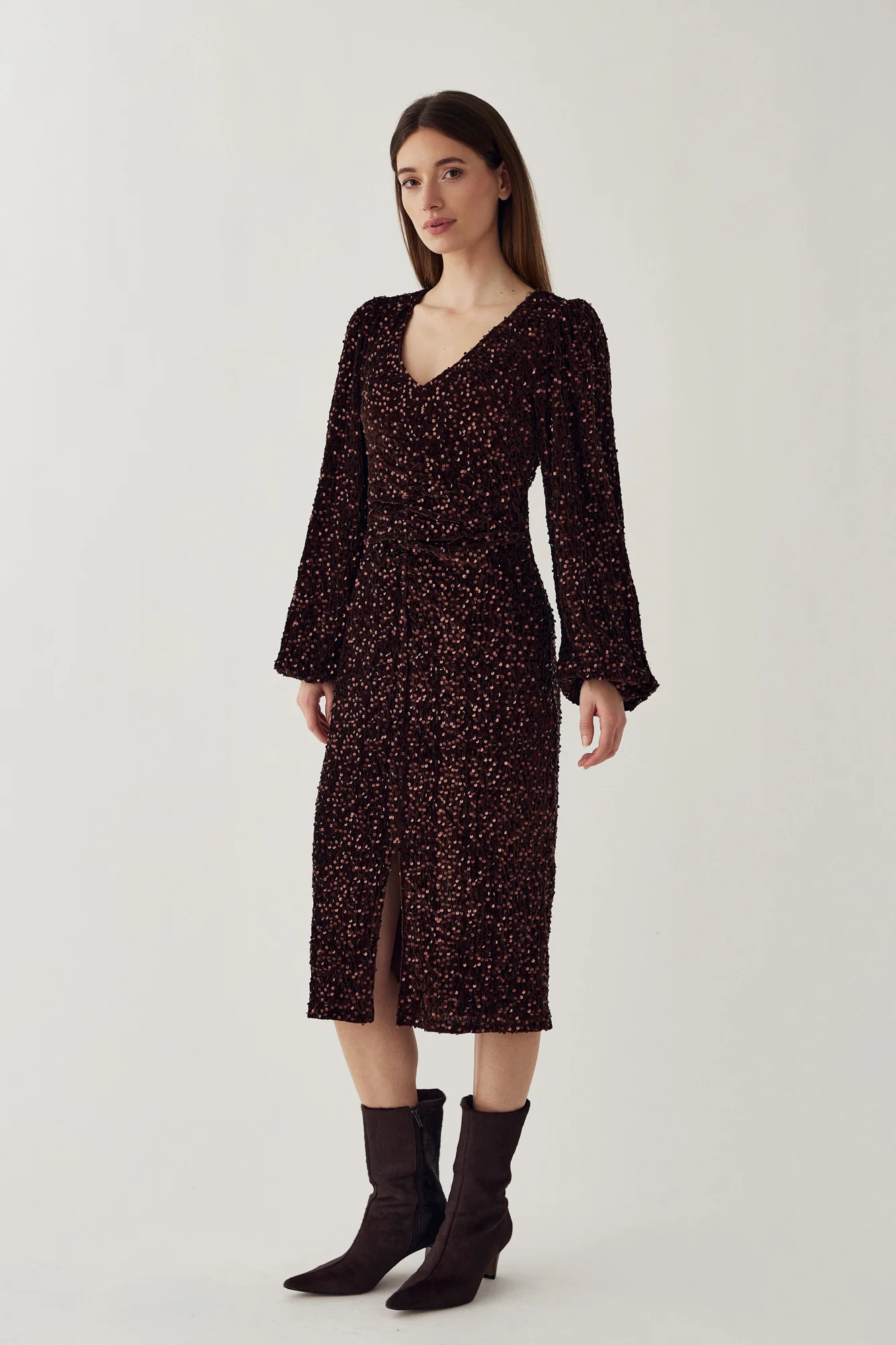 Teagan LG Dress Chocolate Brown - Image 4