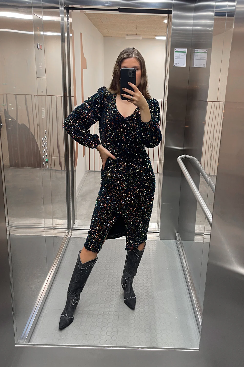 Teagan LG Dress Black Mix - Image 3