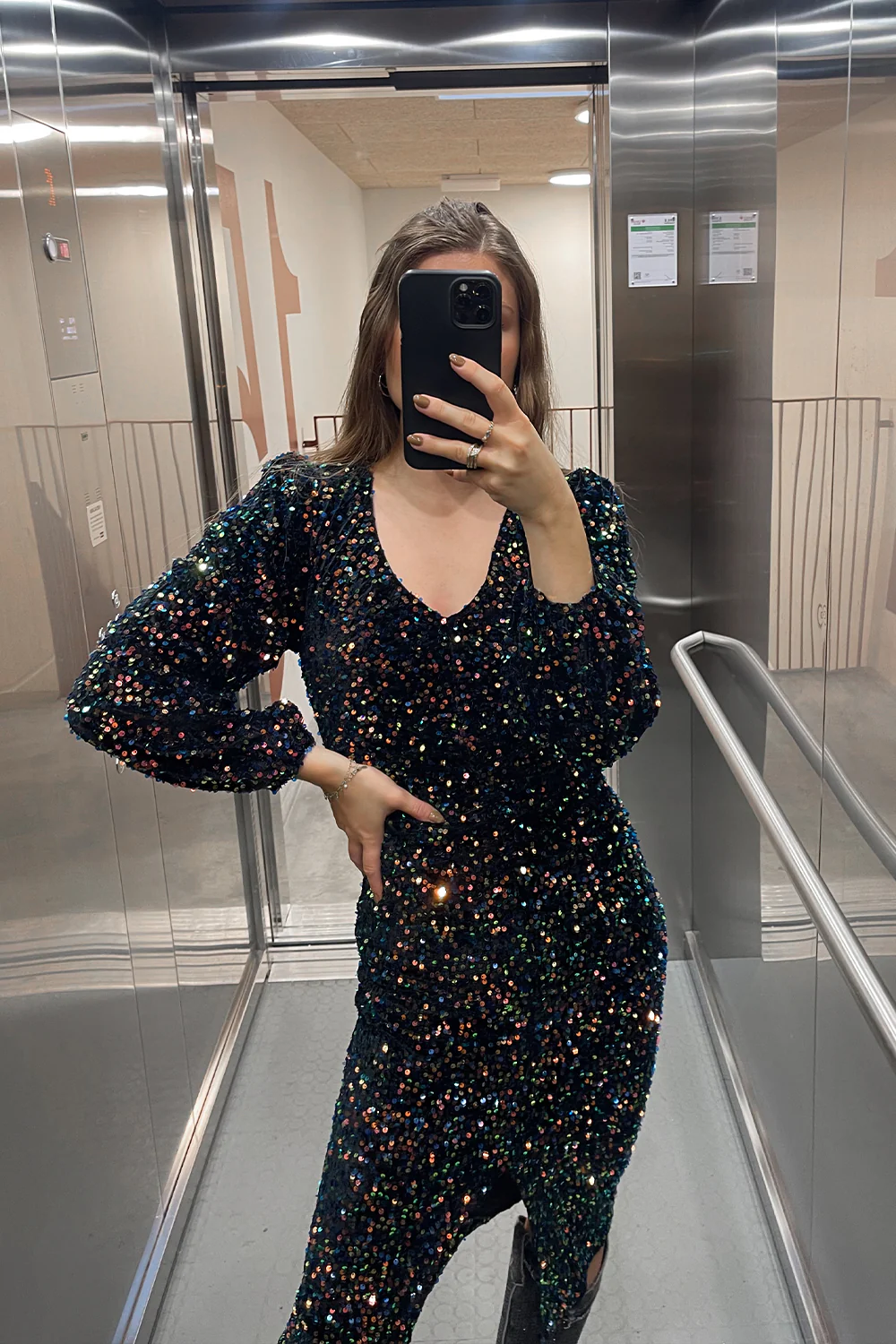 Teagan LG Dress Black Mix - Image 7